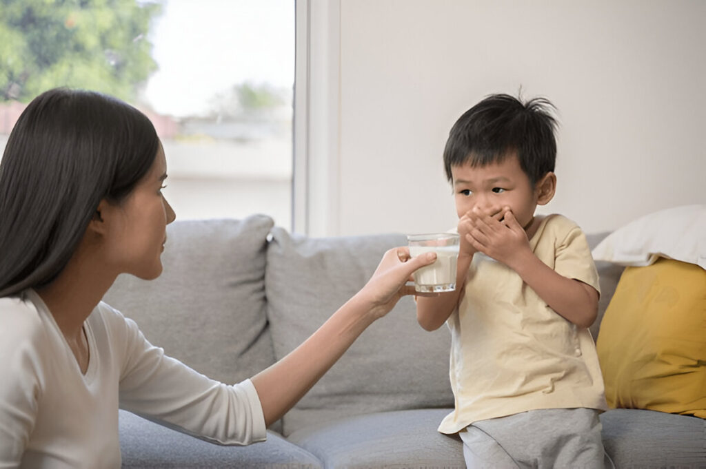 give cow milk to a child