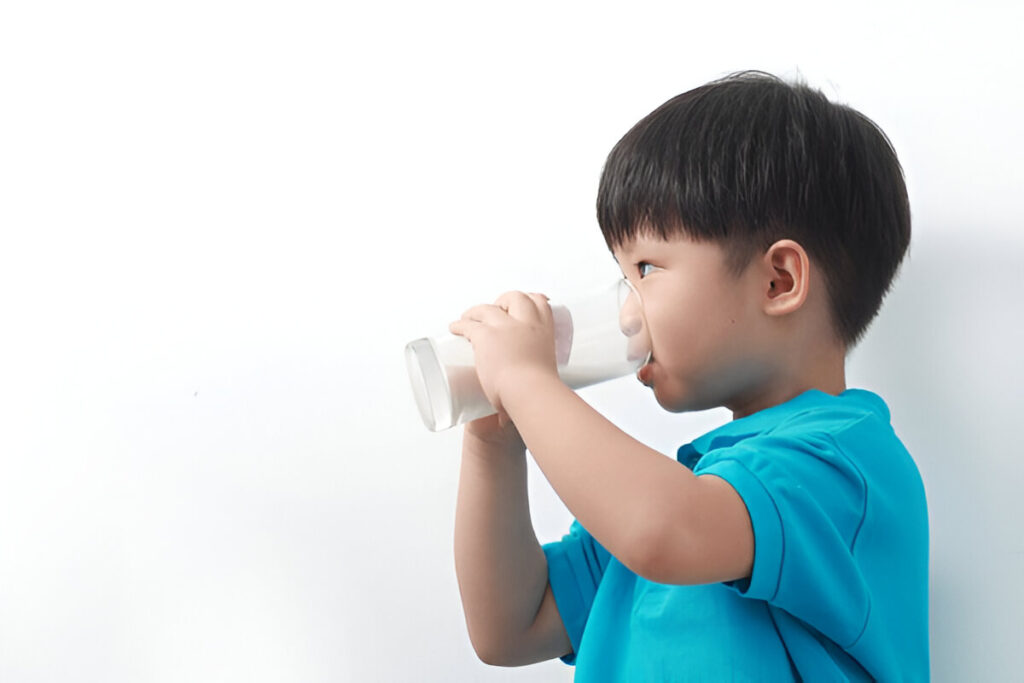 Give cow milk to a child